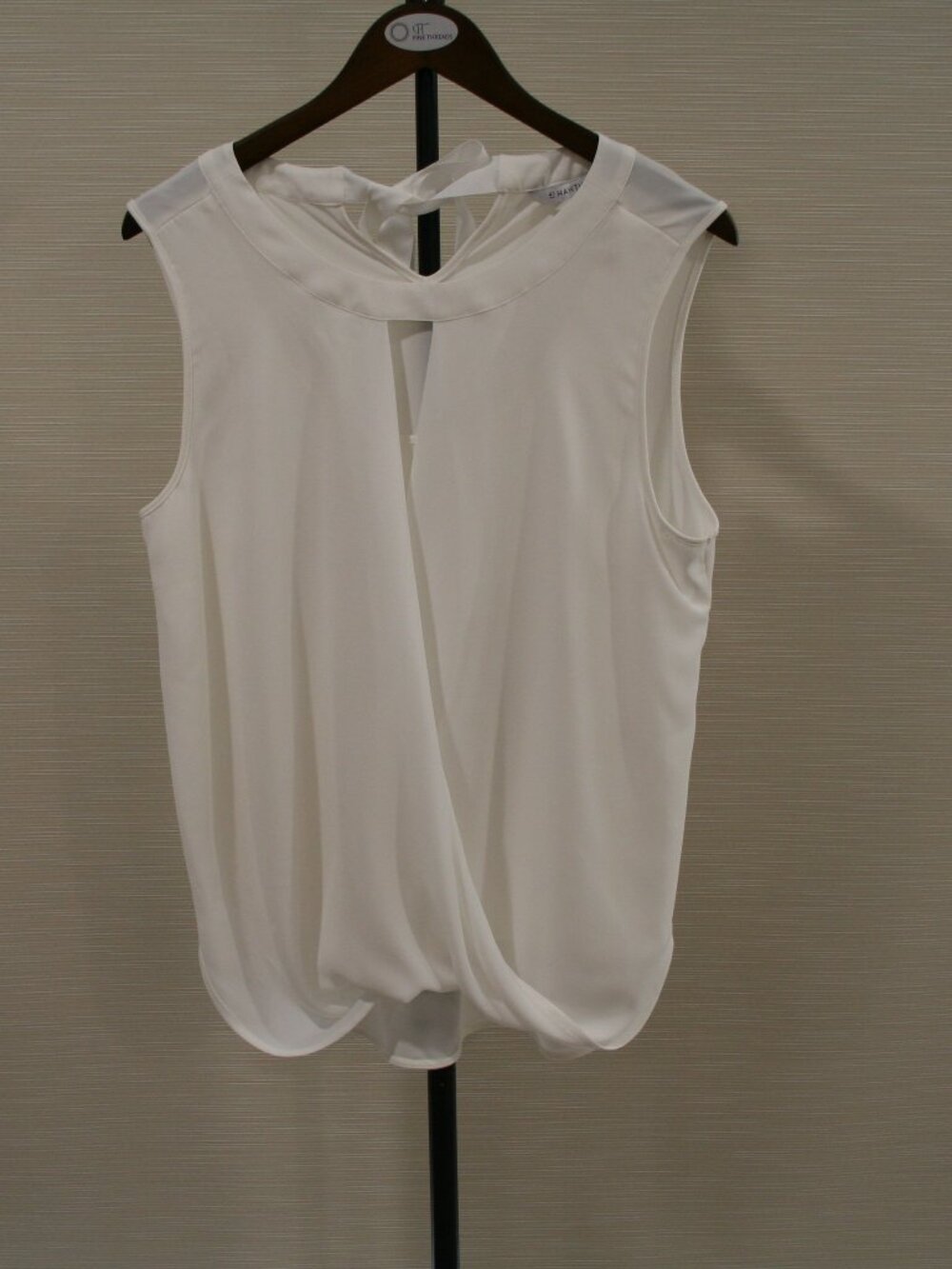 41 Hawthorn White Sleeveless wrap blouse